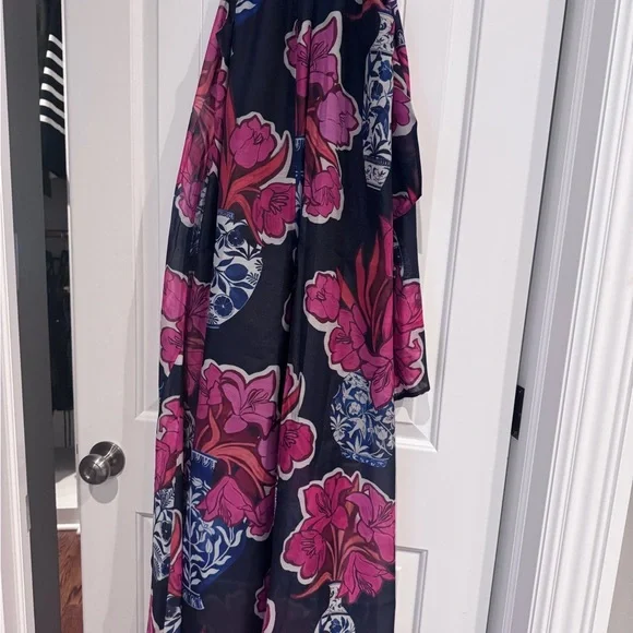 Ted Baker Organza Floral Halter Maxi Dress - Pink and Blue - Picture 5 of 7